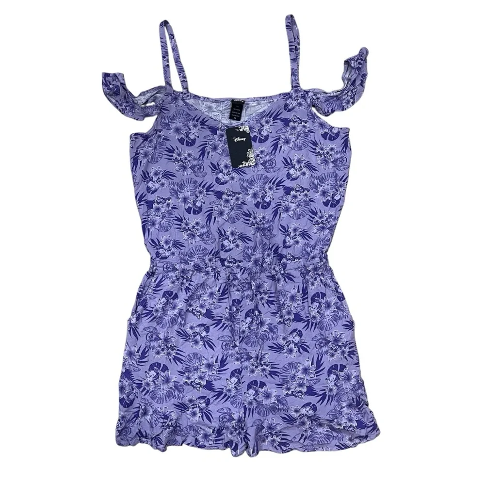 NWT Disney The Little Mermaid Ariel Off Cold Shoulder Romper - Picture 2 of 9